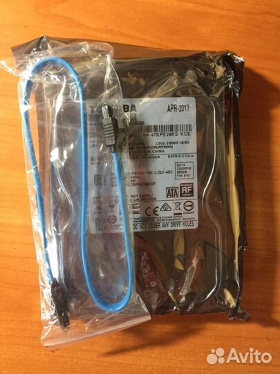 Toshiba Hdd 500gb новый для компьютера