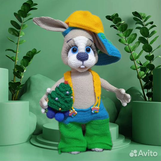 Вязаные игрушки ручной работы/ Заяц/ Кролик
