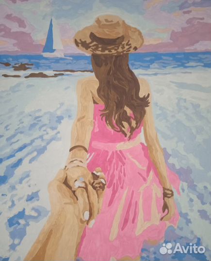 Картины по номерам в рамке под стеклом