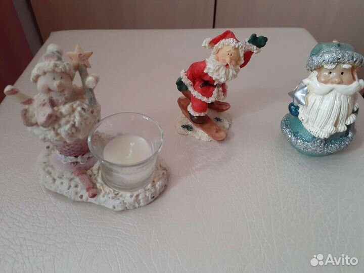 Сувенир фигурки снеговика и деда мороза