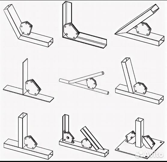 Магниты уголки для сварки 6шт