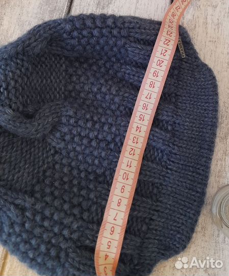 Шапка женская вязаная, р.56-58, цвет джинс