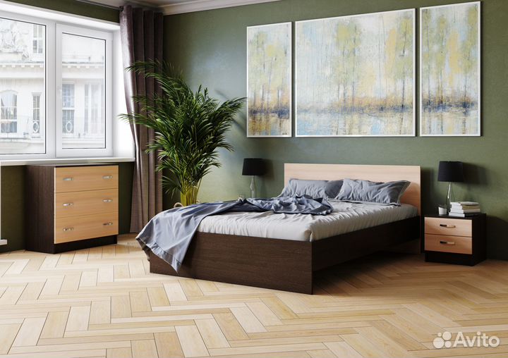 Тумба прикроватная Ронда Венге/Дуб Молочный