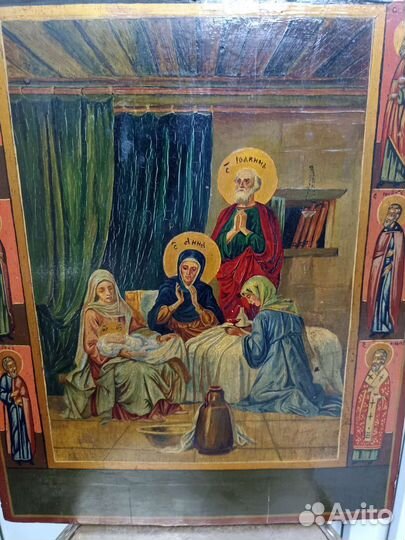 Икона старинная Рождество Пресвятой Богородицы