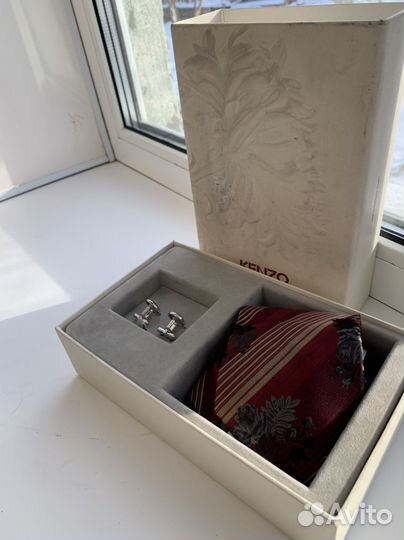 Набор запонки и галстук kenzo