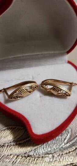 Золотые серьги СССР 585 пробы