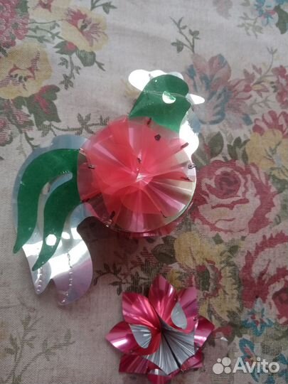 Советская елочная игрушка. Петушок