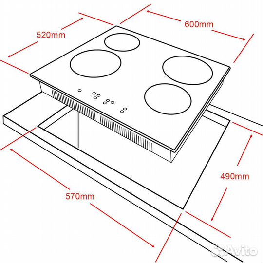 Варочная панель HCC-439, стеклокерамика