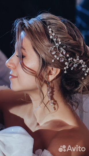 Свадебная веточка и серьги