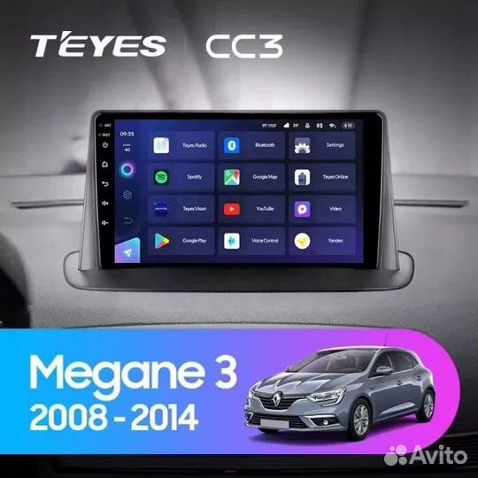 Магнитола Teyes CC3L 4/32 Renault Fluence, Megane