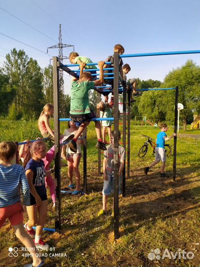 Игровая уличная спортивная площадка качели турники