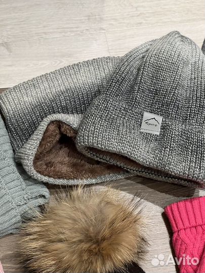 Зима шапка снуд шарф варежки разные женские