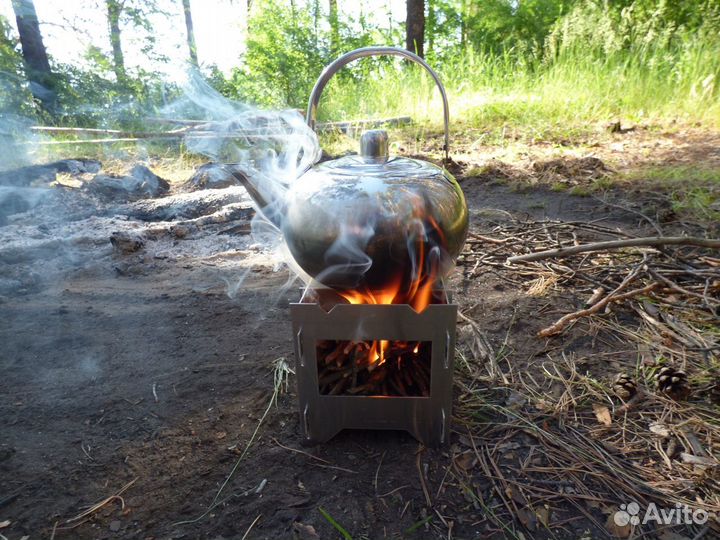 Печка - щепочница походная. Складная
