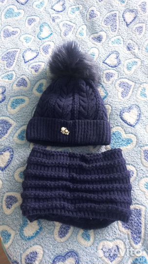 Шапка и снуд для девочки 6-10лет