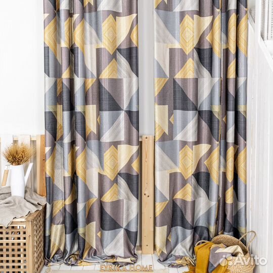 Шторы Пабло Охра готовые и на заказ