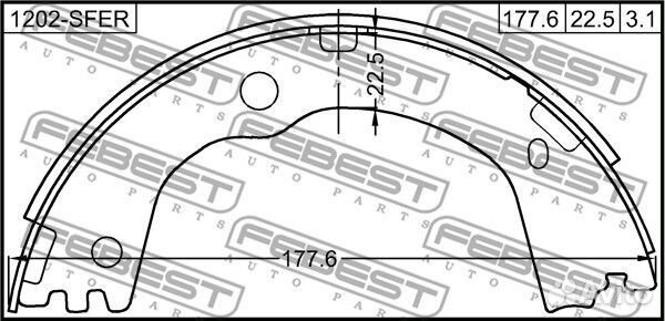 Барабанные колодки febest, 1202sfer