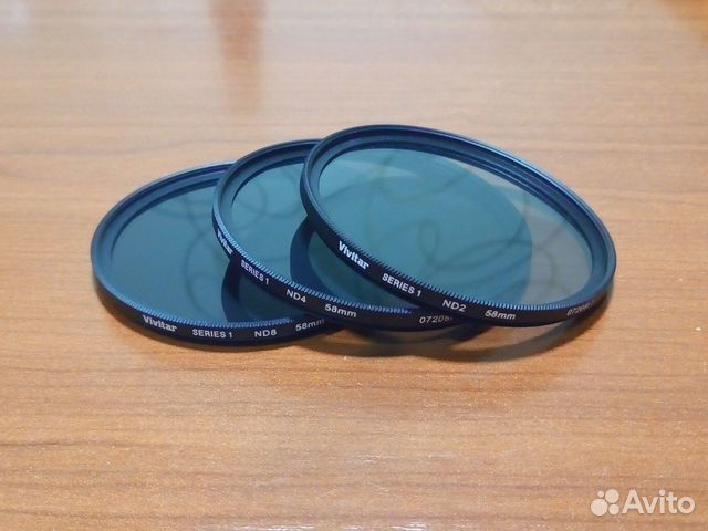 Набор ND фильтров 58mm 3шт (ND2, ND4, ND8)