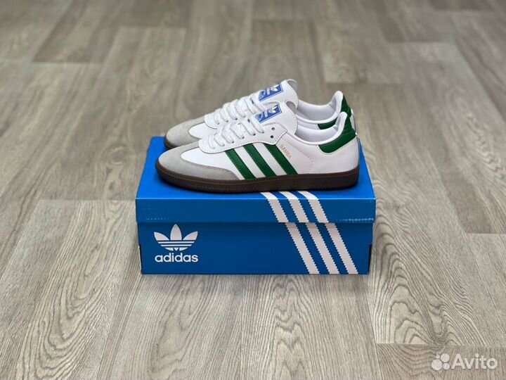 Кроссовки Adidas Samba White Green (36-45)