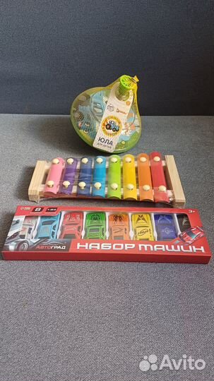 Развивающие игрушки новые юла машинки ксилофон