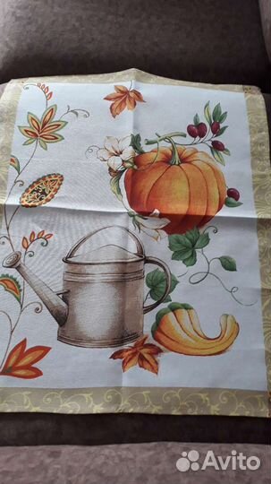 Скатерть с салфетками из рогожки и полотенца