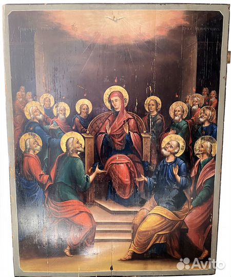 Икона сошествие святого духа на апостолов 19 век
