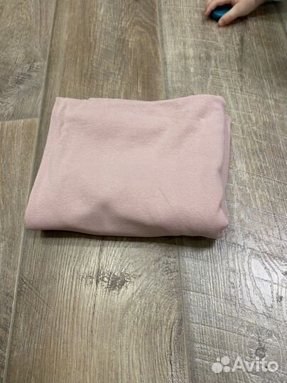 Ткань футер 2х нитка + рибана в тон пудра