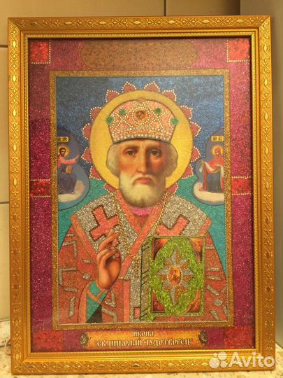 Икона из проволоки и стразов