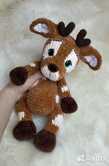 Оленёнок амигуруми игрушка ручная работа