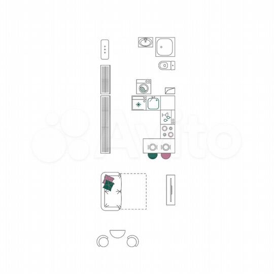 Квартира-студия, 24,6 м², 2/16 эт.