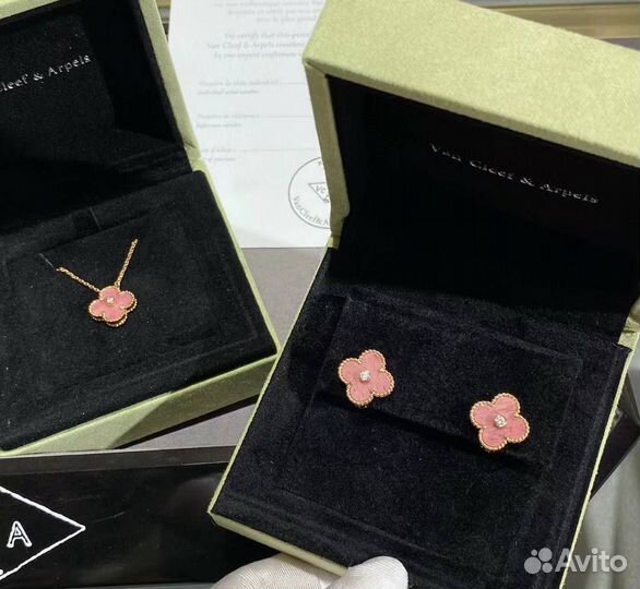 Van Cleef Arpels Серьги Золото Родонит