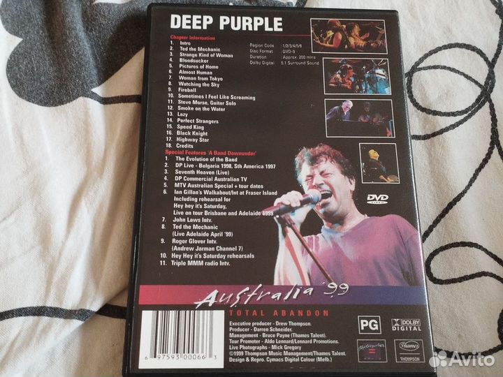 DVD. Deep Purple. Total Abandon. Australia 99