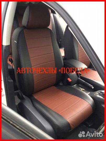 Чехлы Volkswagen Jetta 5 из экокожи чёрно-коричнев