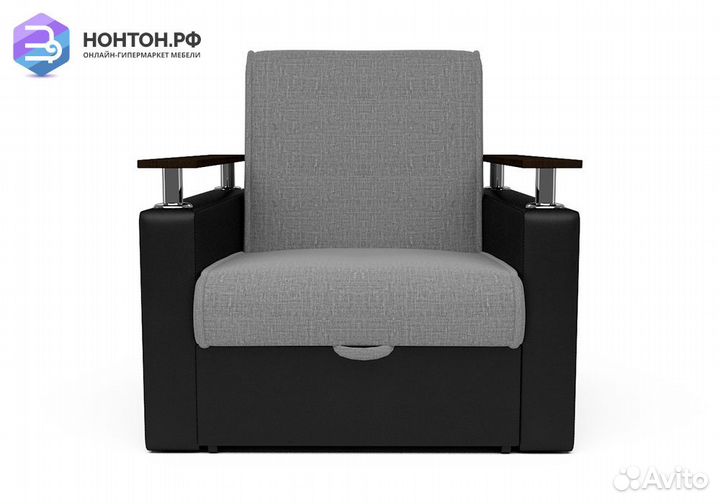 Кресло аккордеон Шарк серое / черное