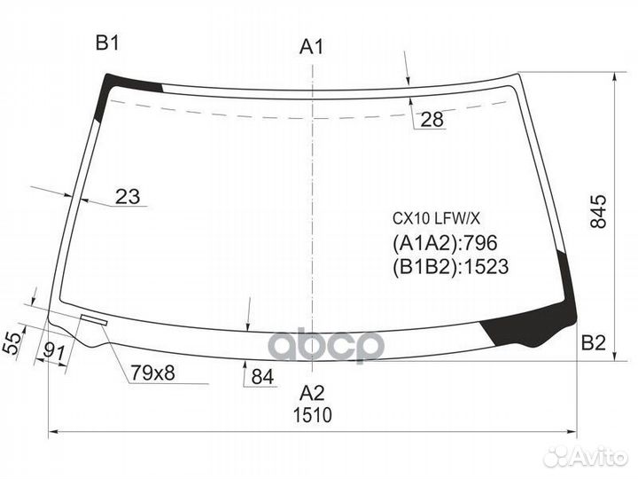Стекло лобовое Toyota Avalon 94-00 CX10 LFW/X XYG