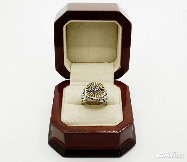 Масонская серебряная печатка Всевидящее Око