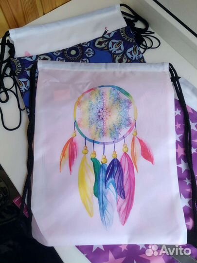 Мешок для обуви, отдел на шнурке