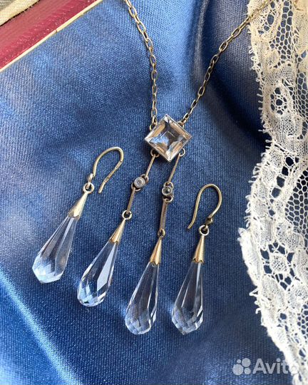 Серьги и сортуар колье Русские самоцветы СССР