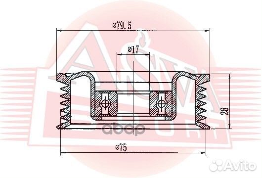 Ролик обводной mzbp-008 asva