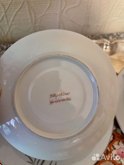 Чайная тройка, Костяной японский Литофания