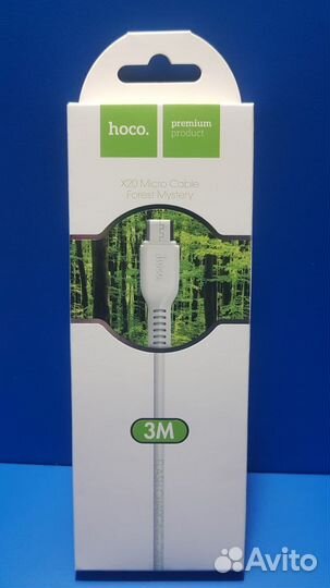 USB Кабель - micro USB 3 метра hoco X20 Белый
