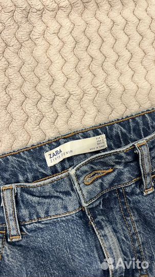 Джинсовая юбка миди с разрезом Zara