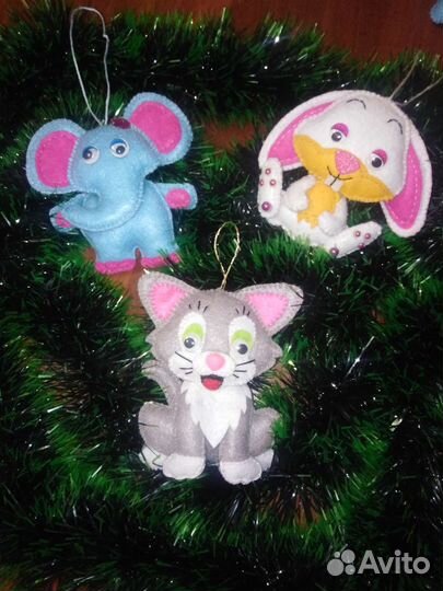 Игрушки новогодние из фетра