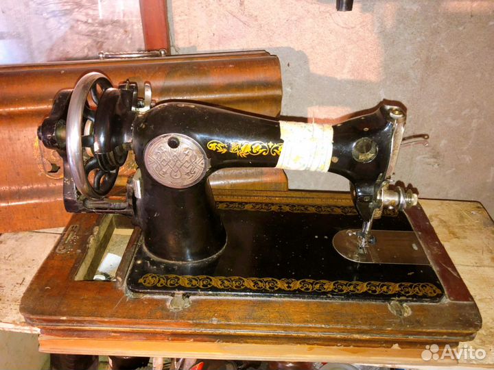 Старинная швейная машинка пмз, крышка gritzner sel