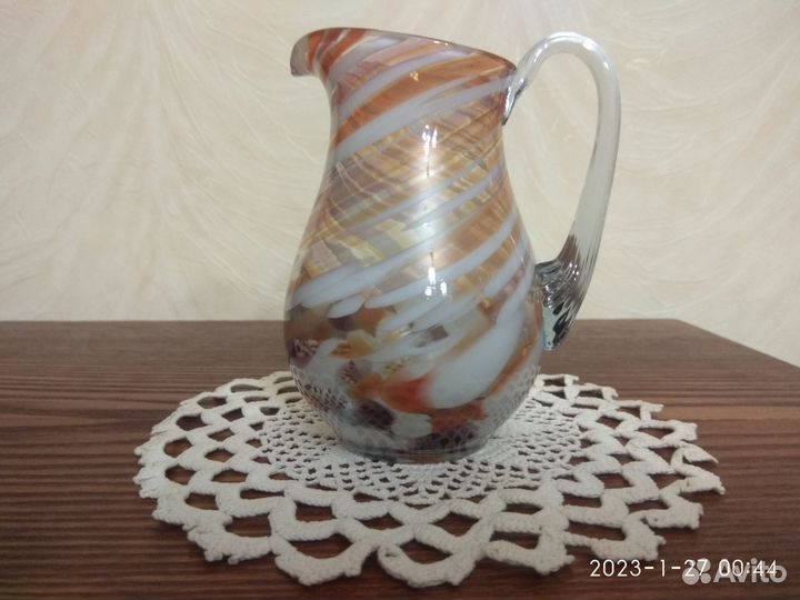 Кувшинчик из цветного стекла СССР