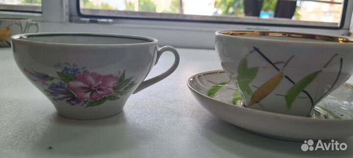Фарфоровые чашки И блюдца дулево СССР