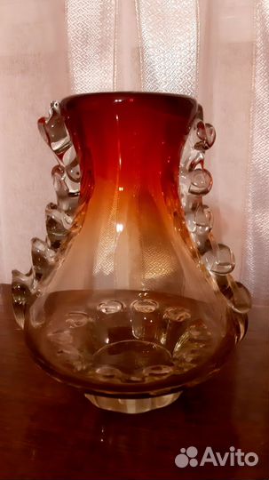 Ваза для цветов цветное стекло СССР