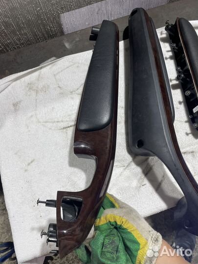 Комплект салонных ручек BMW е46 купе, кожа/дерево