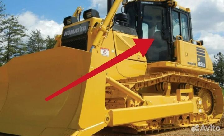 Стекло двери левой бульдозер Komatsu D 65ex-16