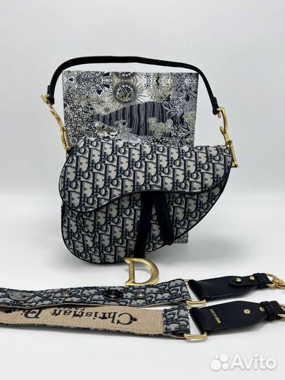 Сумка женская кроссбоди Dior Saddle текстильная