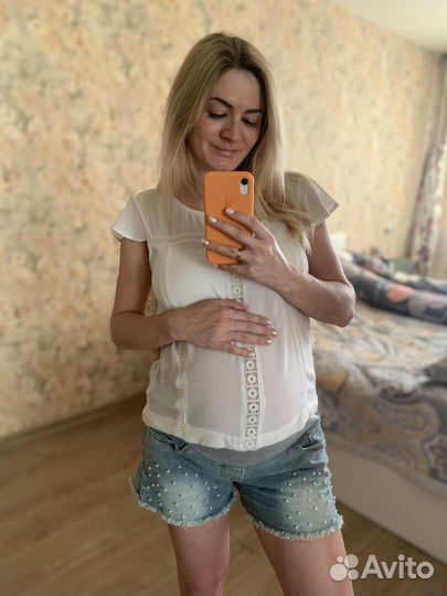 Джинсовые шорты для беременных 42-44